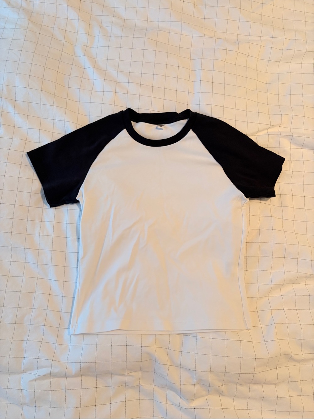 Uniqlo White Tee with Black Ringer Trim